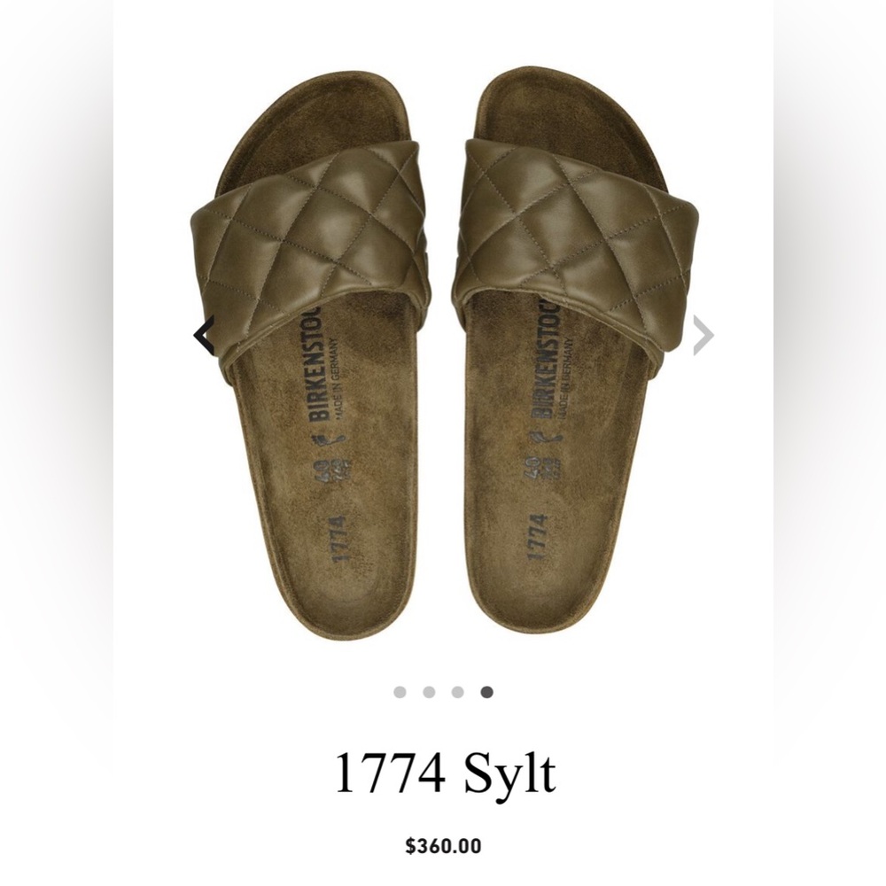 Birkenstock 1778 padded Sylt slides size 37 Khaki green